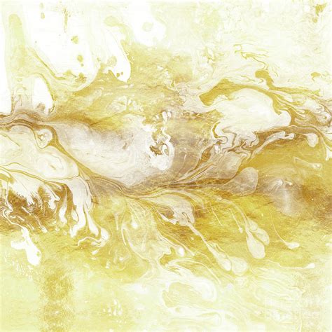Golden Marble Ii Gold And White Abstract Art Painting By