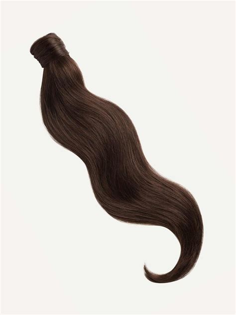 Clip In Ponytail Chocolate Brown 16 Inch Ponytail Extension Clip