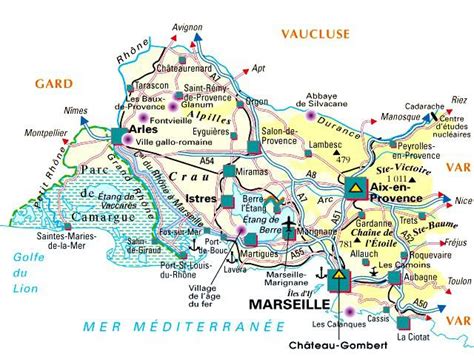 Carte Des Bouches Du Rhône Communes Détaillée Relief Routes