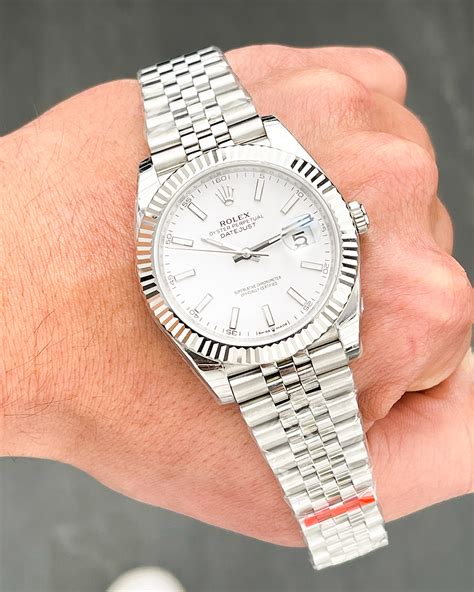 Rolex Datejust 41 White Dial Fluted Bezel Jubilee 126334