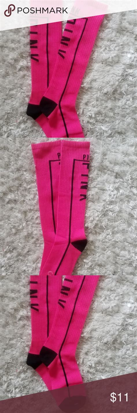 pink knee high socks pink knee high socks high socks victoria secret pink accessories