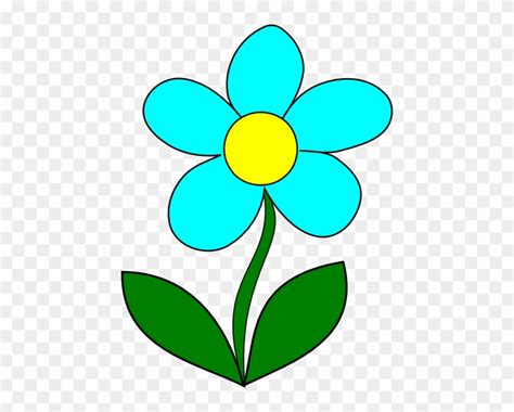 Download Blue Flower Svg Clip Arts 444 X 594 Px - Cartoon Flowers ...