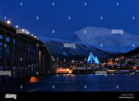 Blue Light On The Arctic Cathedral In Tromso North Norway The Bridge