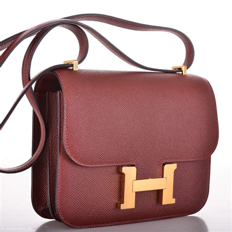 Hermes Constance 18 Rouge H Epsom Gold Hardware Hermes Handbags