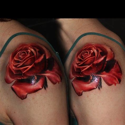 Ruby Red Rose Tattoo By Robert Zyla Intenze Ink 13 Tattoos Flower Tattoos Tattoos For Guys