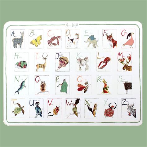 Childrens Alphabet Placemat By Anna Wright