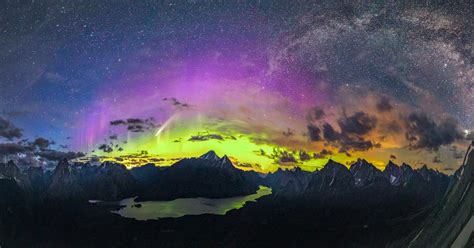 Photographer Captures Comet Aurora And Milky Way In Epic Panorama
