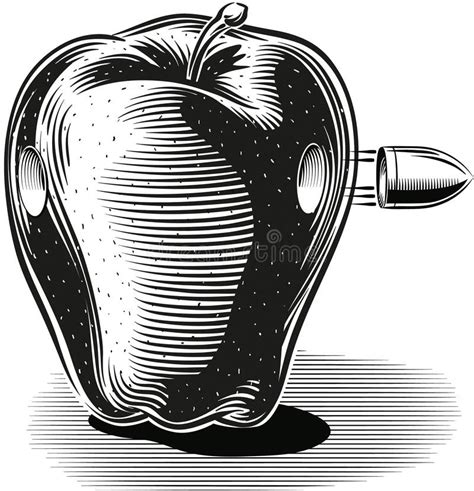 Apple Hit By Bullet Stock Illustration Illustration Of Green 120120892