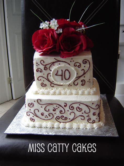 Buy and order wedding anniversary cake delivery online to wish your husband, wife, parents, friends. 40th Wedding Anniversary Cake | Miss Catty Cakes Cake Design | Flickr