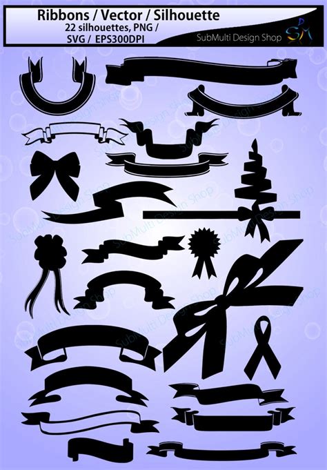 Banners Silhouette Banners Svg Files Digital Clipart Etsy