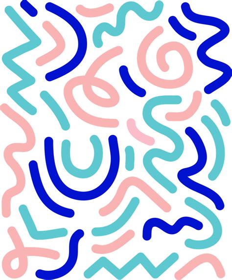 Squiggle 80s Confetti Pattern And Minimal Retro Throwback Abstract Line