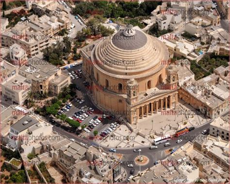 Mosta Parish Church Square Aerial Square Rotunda Religious Religion