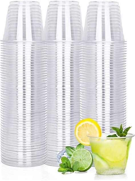 Tashibox Disposable Plastic Party Cups Tumblers 100 Count 9 Oz