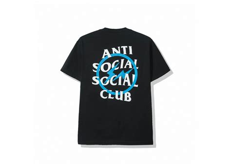 Anti Social Social Club X Fragment Blue Bolt Tee Fw19 Black Fw19
