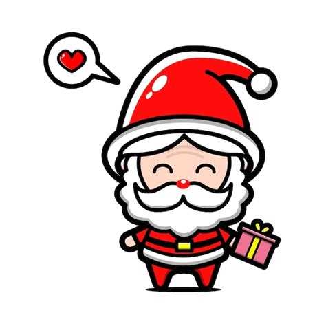 Premium Vector Cute Santa Claus Cartoon Isolated On White