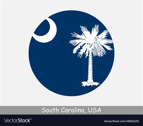 South Carolina Round Circle Flag Royalty Free Vector Image
