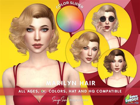 Retro Marilyn Hair Color Slider Retexture By Sonyasimscc At Tsr