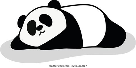 Lazy Panda Sleeping Cartoon Vector Illustration Stock Vector Royalty