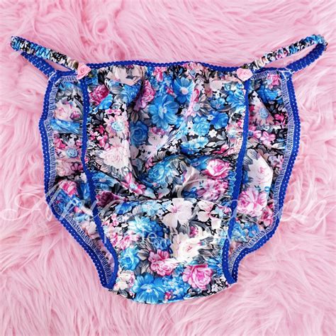 ania s poison manties s xxl blue floral pastel spring print rare 100 polyester string bikini