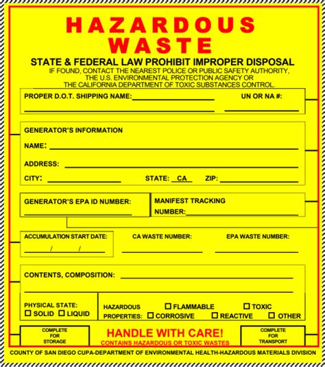 Guide To Hazardous Waste Label Requirements And Printing Practices