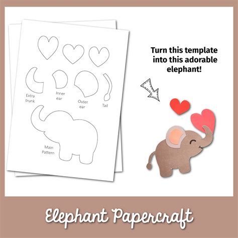 Elephant Papercraft Frosting And Glue Easy Crafts Games Recipes