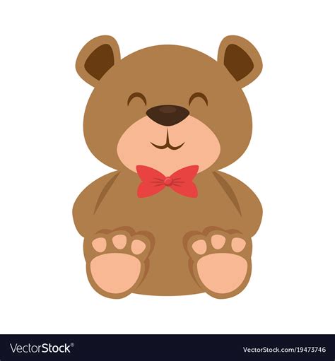 Cute Bear Teddy With Bowtie Royalty Free Vector Image