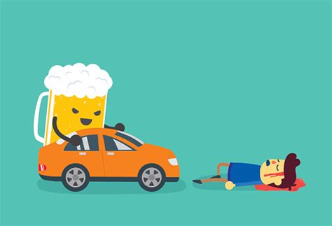 Drunk And Driving Make People Dead From Car Accident Stock Illustration