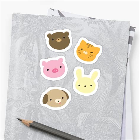 Cute Animal Sticker Sheet Sticker By Adoxographist
