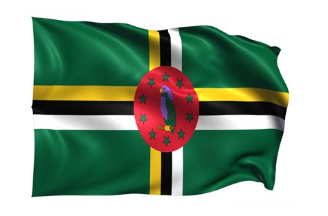 Dominica Waving Flag Realistic Transparent Background 15309661 Png