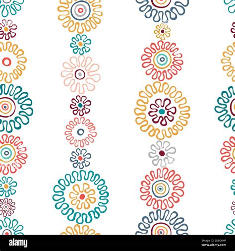 Folk Pattern Seamless Textile Design With Bright Colorful Flowers