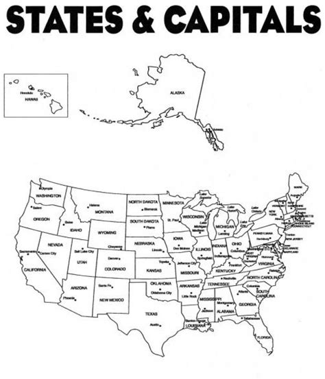 5th Grade States And Capitals Map