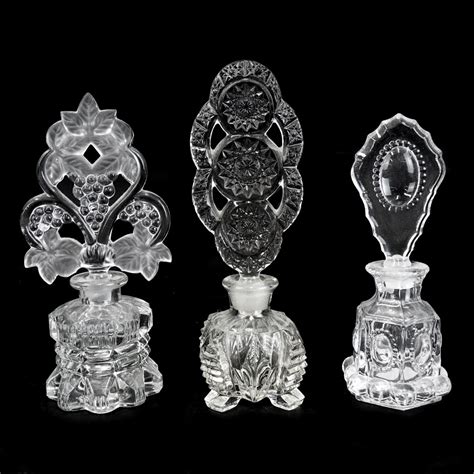 Three 3 Vintage Crystal Perfume Bottles Kodner Auctions