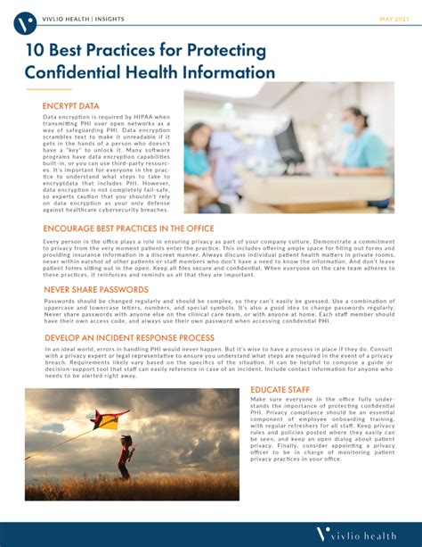 10 Best Practices For Protecting Confidential Health Information