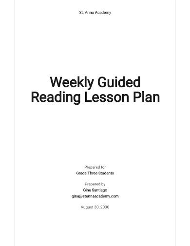 Free 10 Guided Reading Lesson Plan Samples In Pdf Ms Word Apple