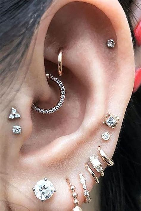 Ear Piercing Helix Ear Piercings Conch Rook Piercing Jewelry Unique Ear Piercings Ear