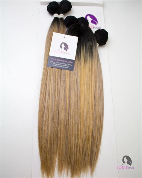 18 20 And 22 Straight Ombre Blonde Human Hair Blend Weave Jorie Hair