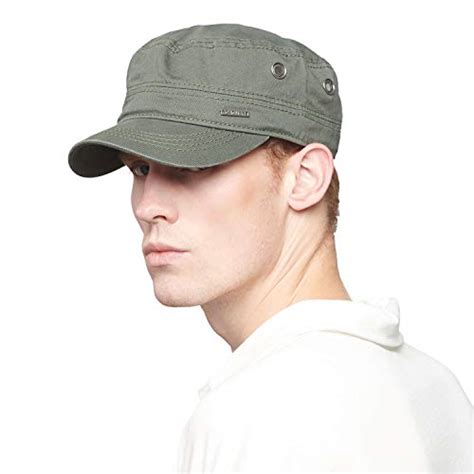 Cacuss Mens Cotton Army Cap Cadet Hat Military Flat Top Adjustable