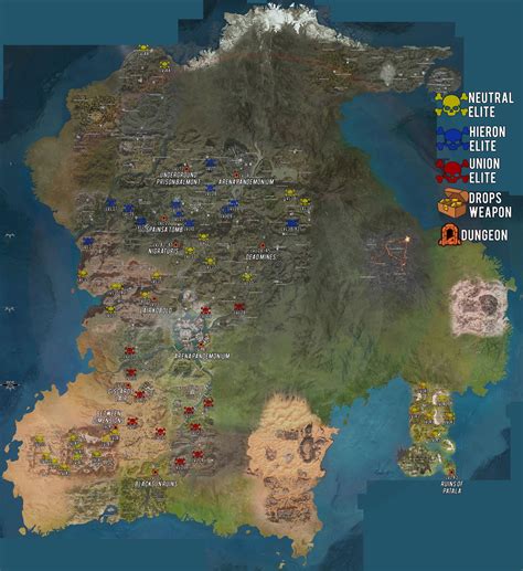 I Made A Map With The Elite Spawn And Dungeon Locations For Faster