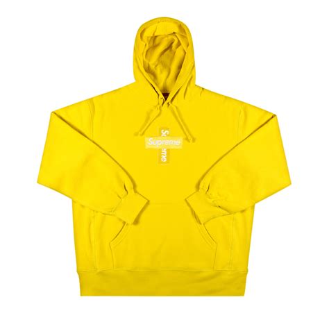 Supreme Cross Box Logo Hooded Sweatshirt Lemon Goat