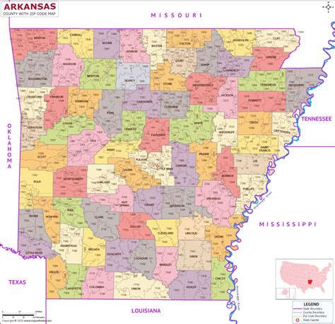 Arkansas County Zip Codes Map