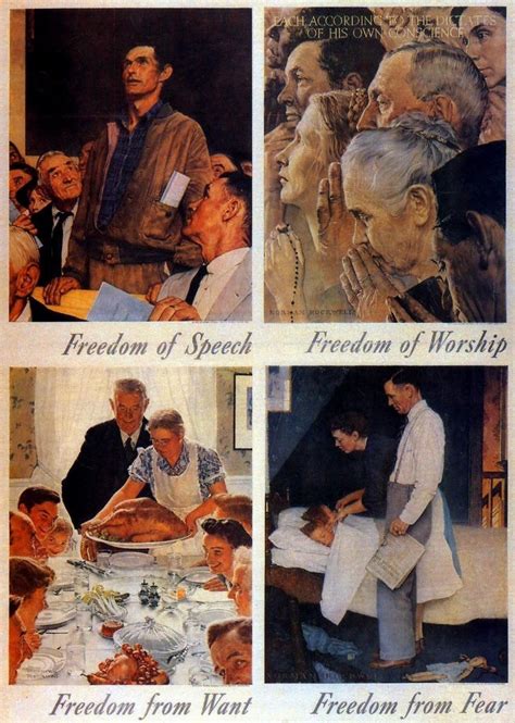 Norman Rockwells 4 Freedoms Speech And Posters