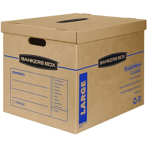 Bankers Box SmoothMove Classic Storage Boxes, Large, 17"W x 21"D x 17"H