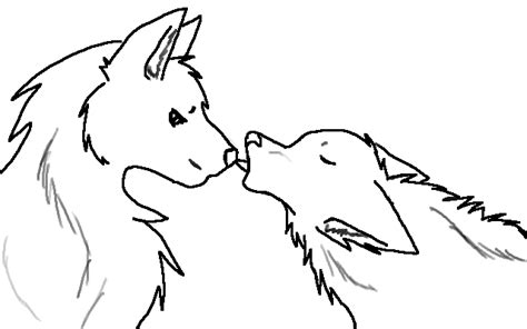 Wolf Couple Line Art By Screamingfox On Deviantart