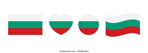 Flags Bulgaria Set Collection Design Elements Stock Vector Royalty