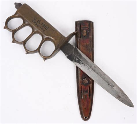 Sold At Auction Wwi Us M1918 Trench Knife Lfandc W Scabbard Wwii