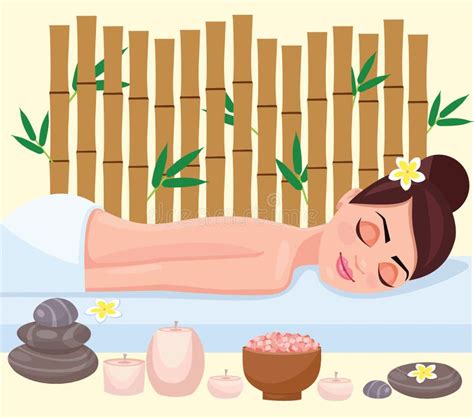 Girl On Spa Treatment Vector Illustration Stock Vector Illustration Of Care Massage 108636620