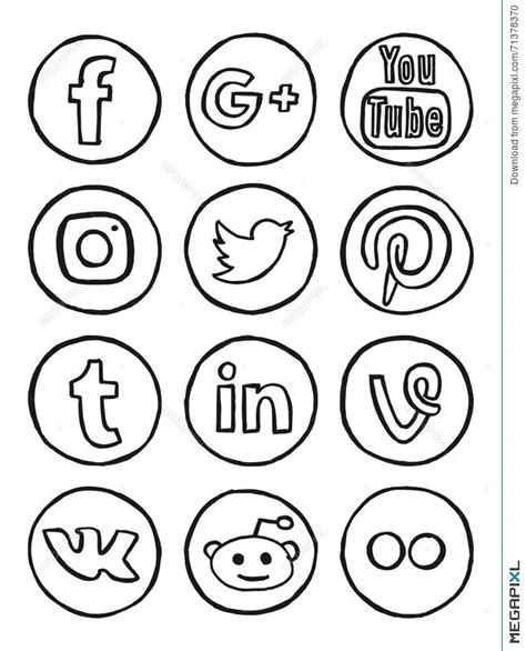 Social Media Hand Drawn Icons How To Draw Hands Hand Drawn Icons