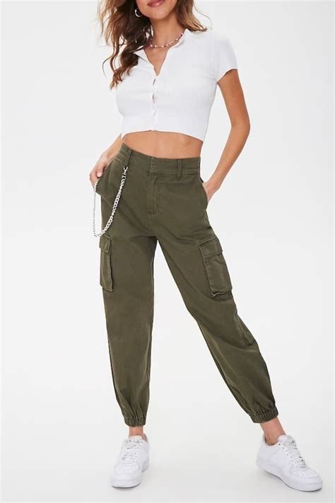 product photo of green cargo pants from forever 21 green pants outfit everyday outfits green