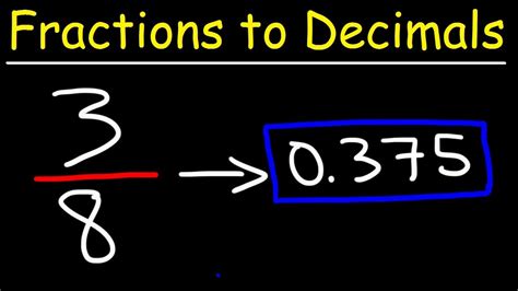 How To Convert Fractions To Decimals Youtube