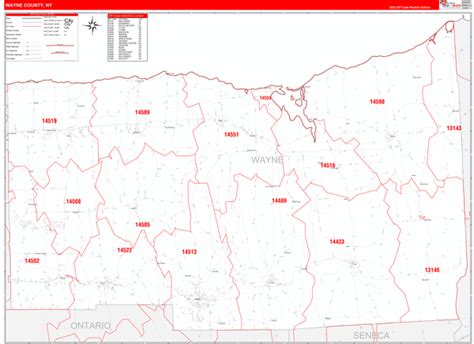 Wayne County Ny Zip Code Maps Red Line